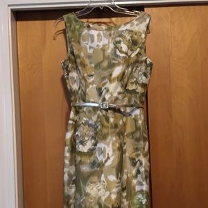 Ellen Tracy dress with gold and green hues